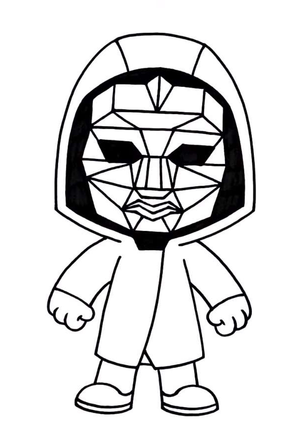 Coloring page Squid Game Masked presenter
