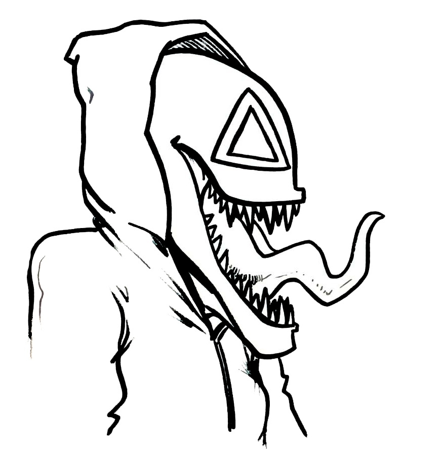 Coloring page Squid Game Venom with a long tongue