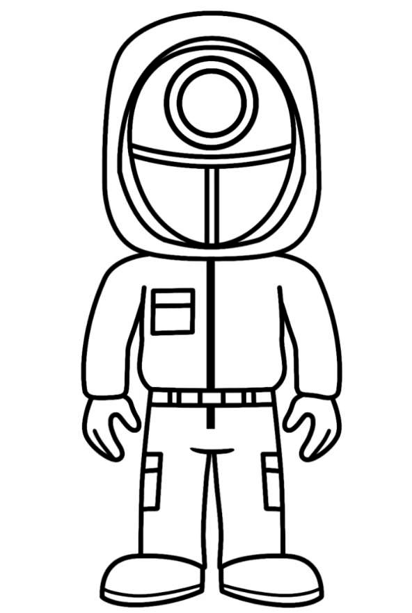 Coloring page Squid Game The guard from the Korean TV series