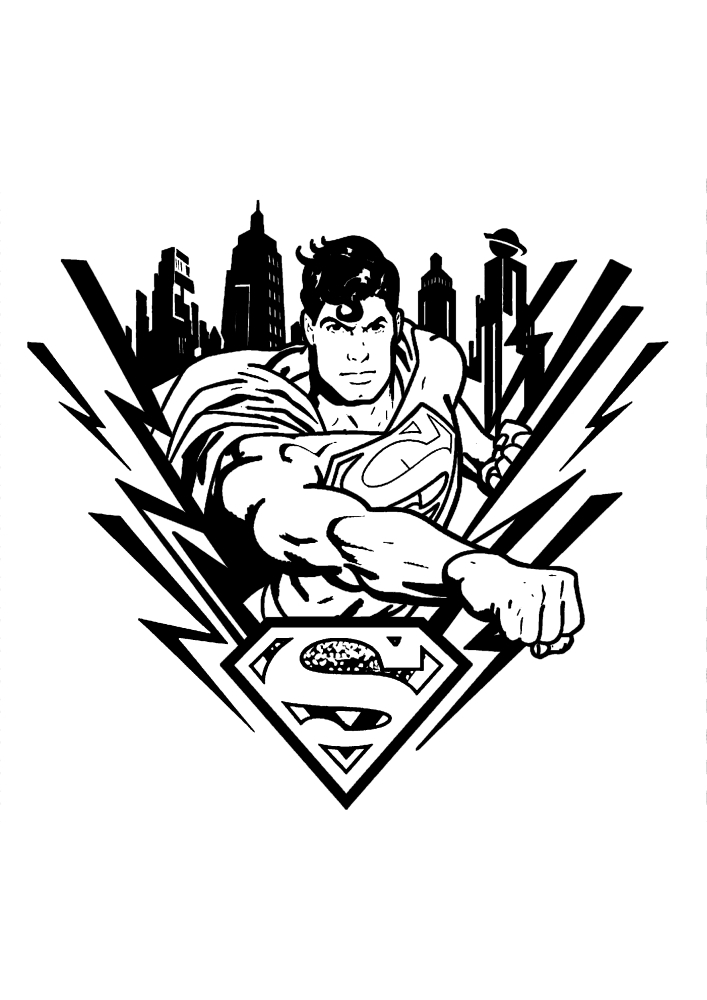 Логотип Супермена - раскраска