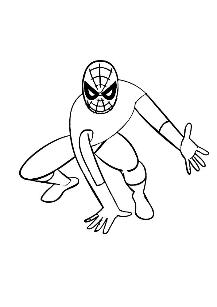 Einfache Spiderman Färbung-ausdrucken oder kostenlos herunterladen