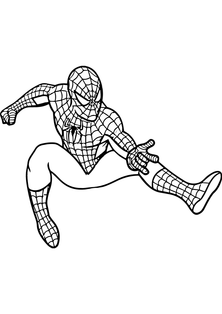 Spider-Man In Flight-värityskirja