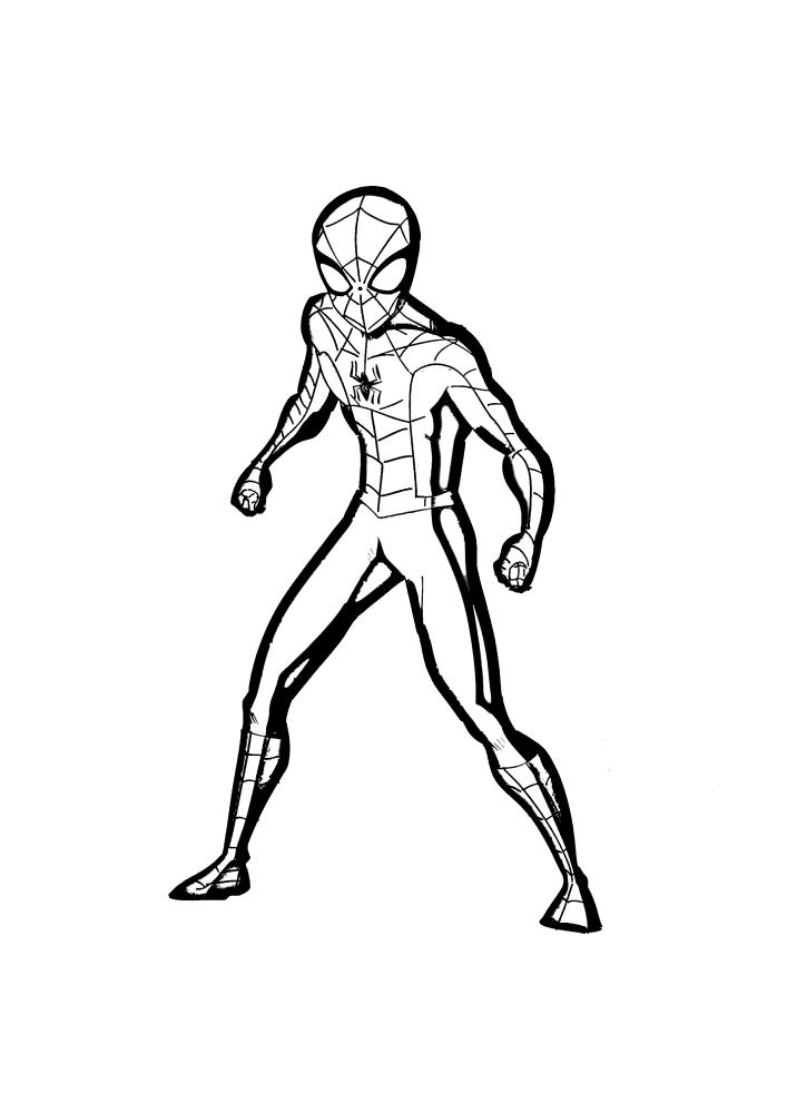 Einfache Spiderman Färbung