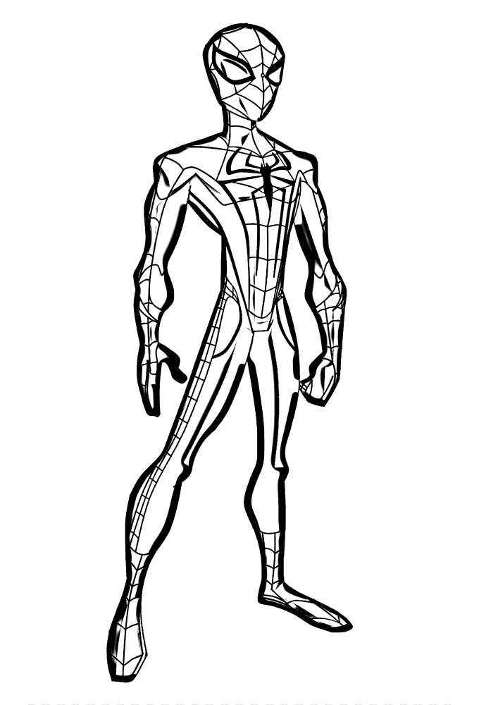 Full-length Spider-Man.