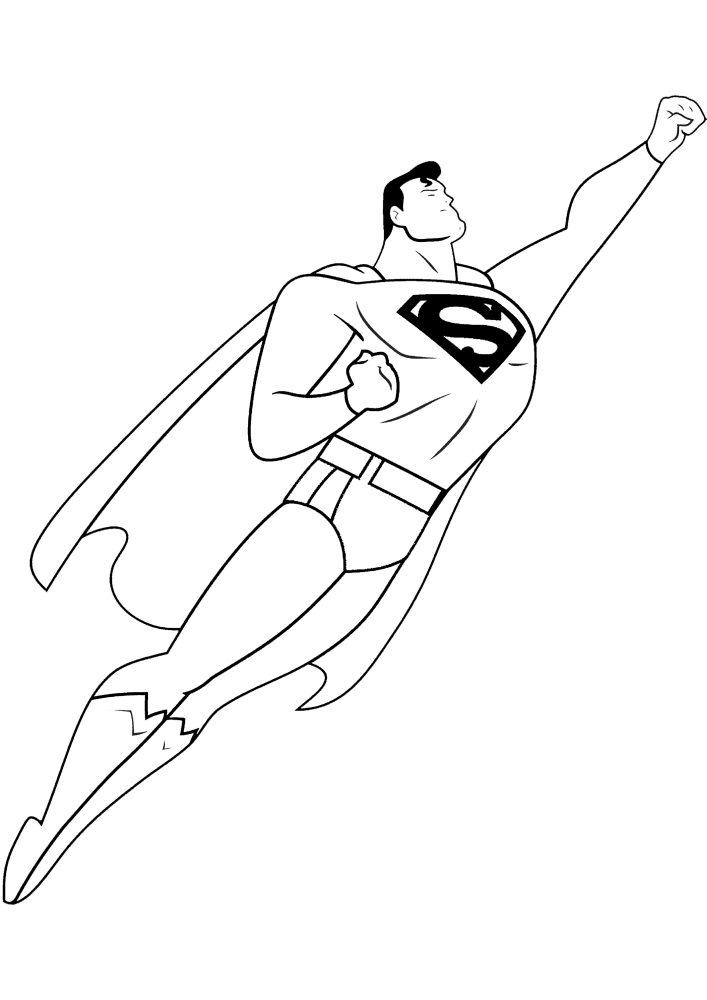 Полёт Супермена - раскраска