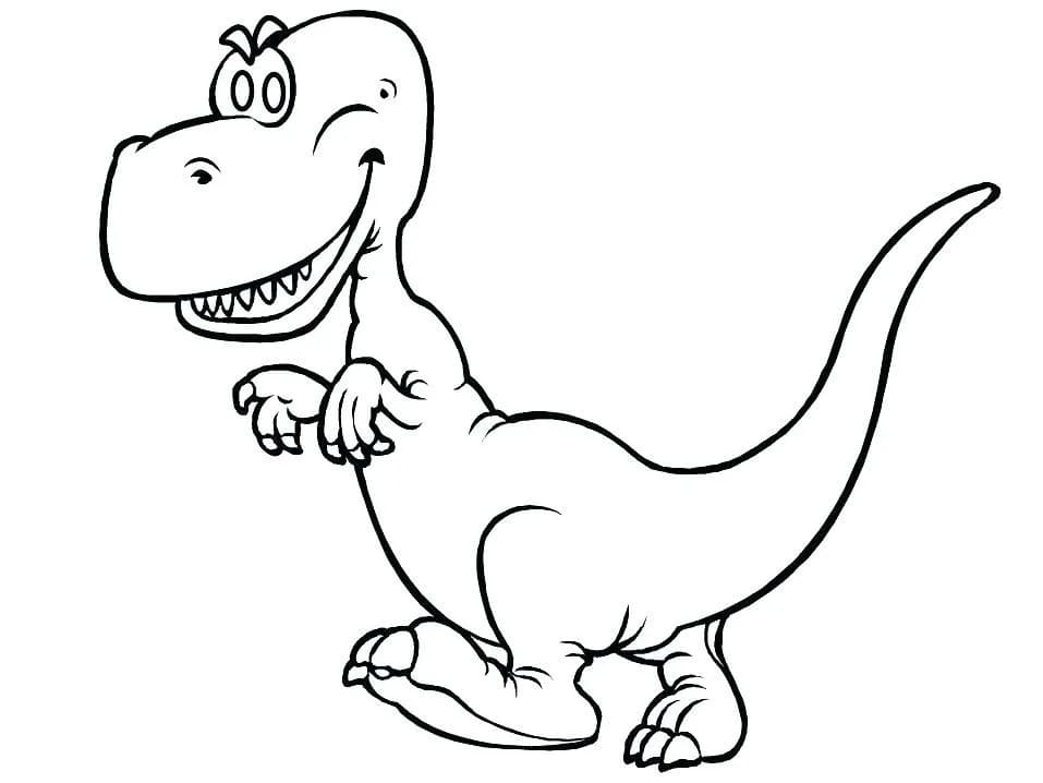Раскраска Т-рекс Динозавр для мальчиков 3-4 лет