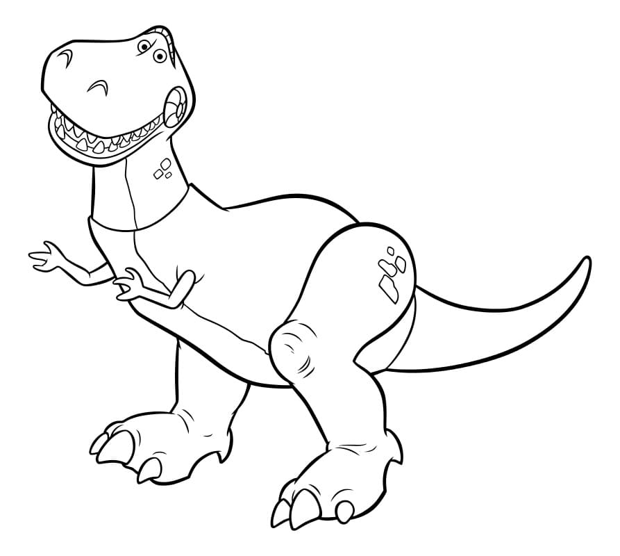Coloring page T-rex A toy from a cartoon