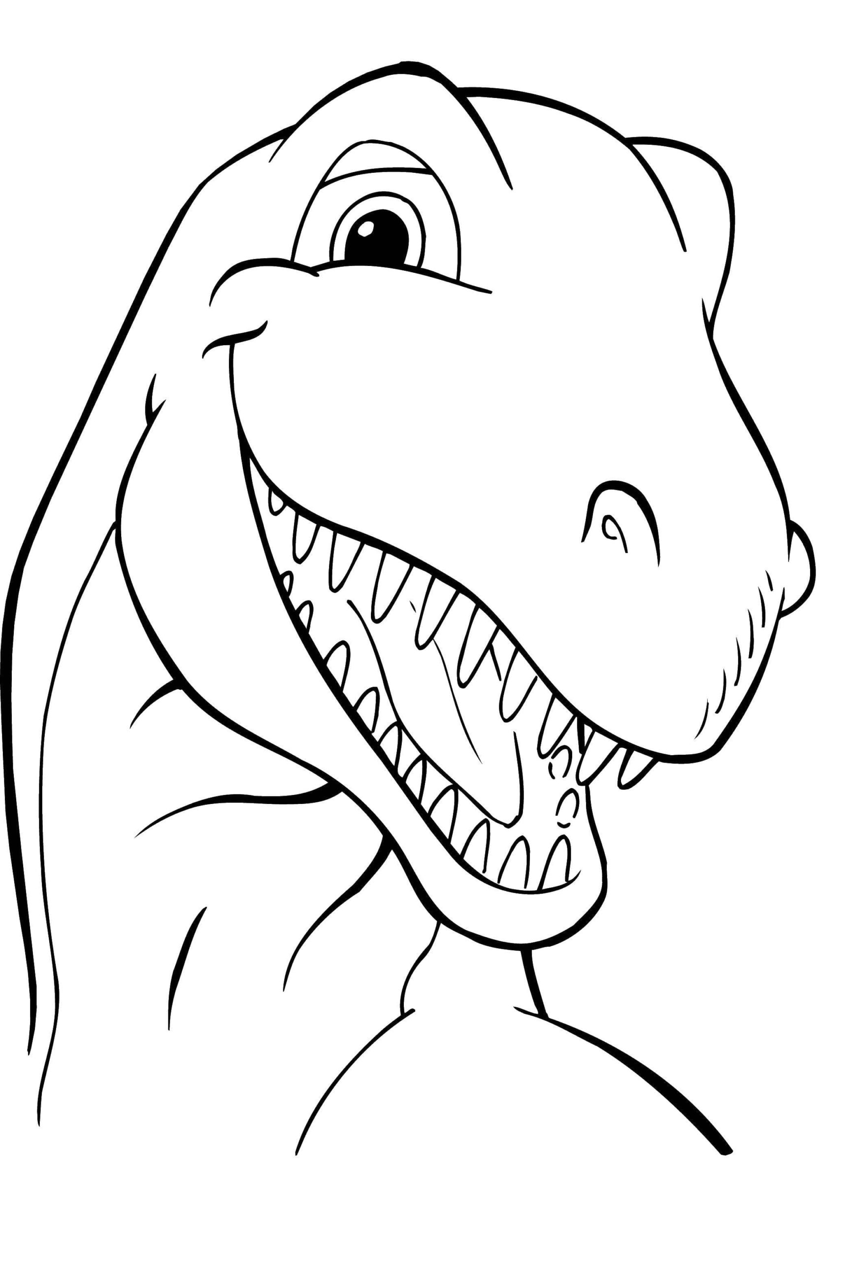 Para Colorir T-rex Dinossauro bonito