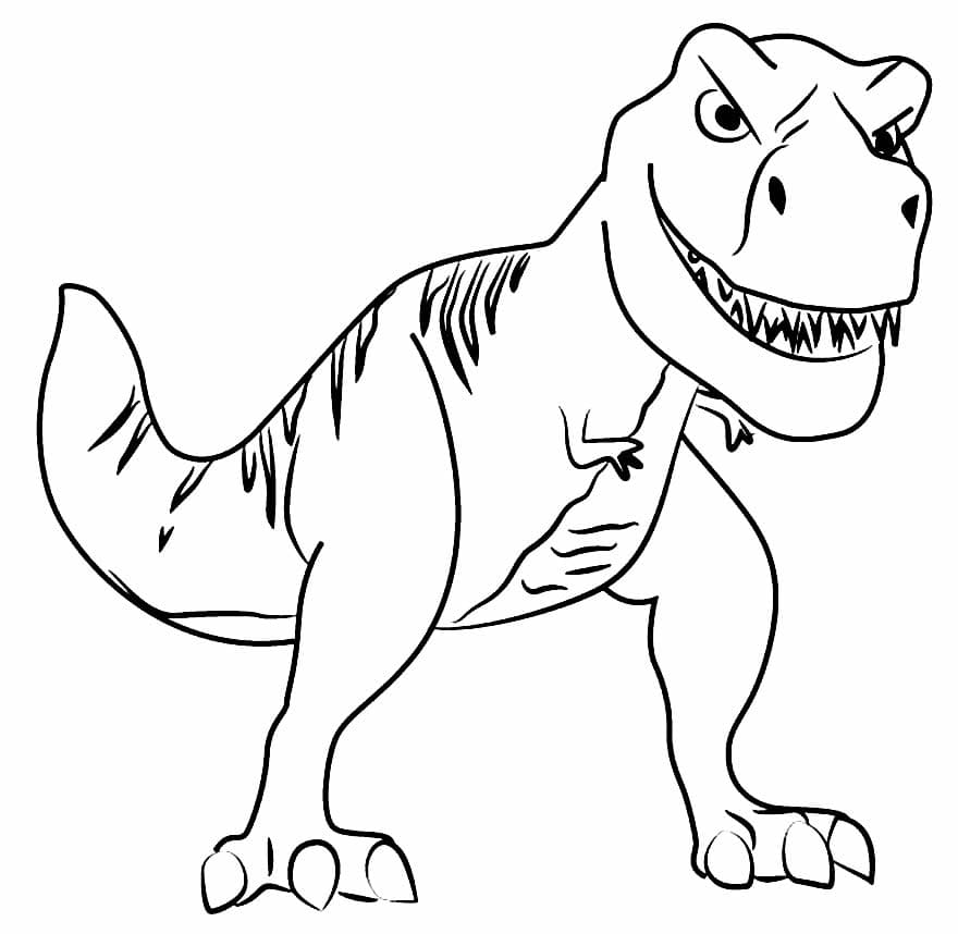 Coloring page T-rex Angry Dinosaur