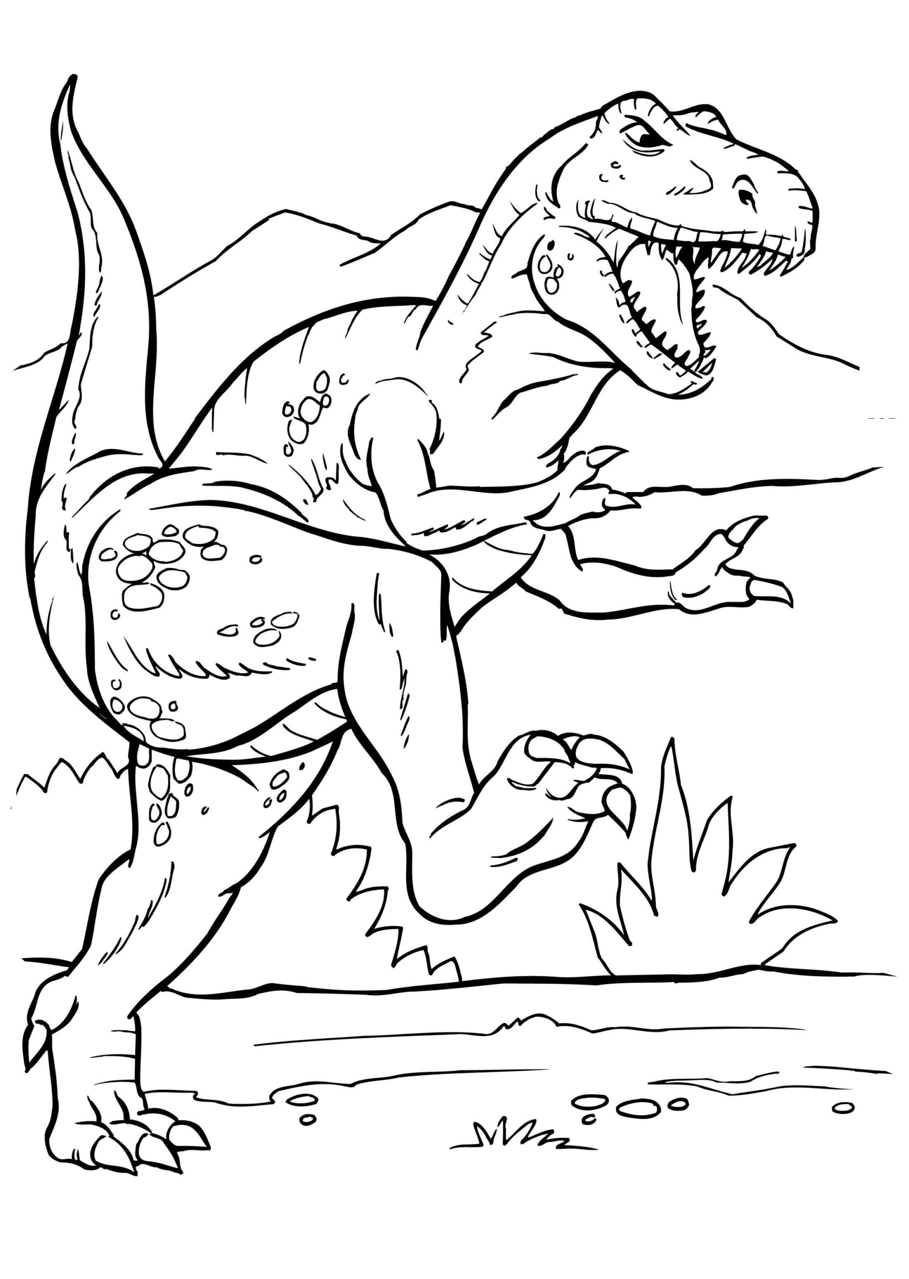 Para Colorear T-rex El Temible T-Rex