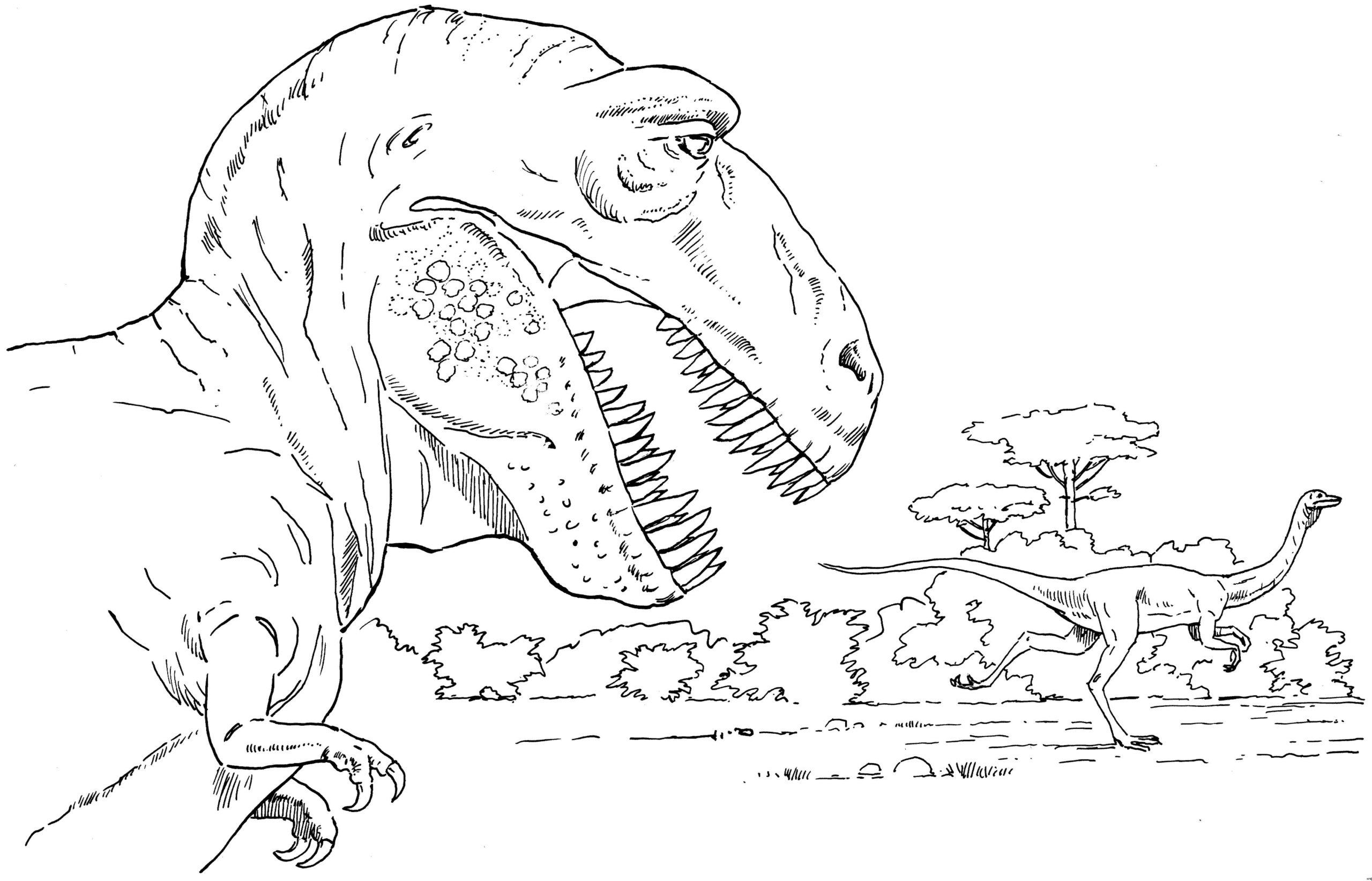 Ausmalbild T-rex die Alte Welt