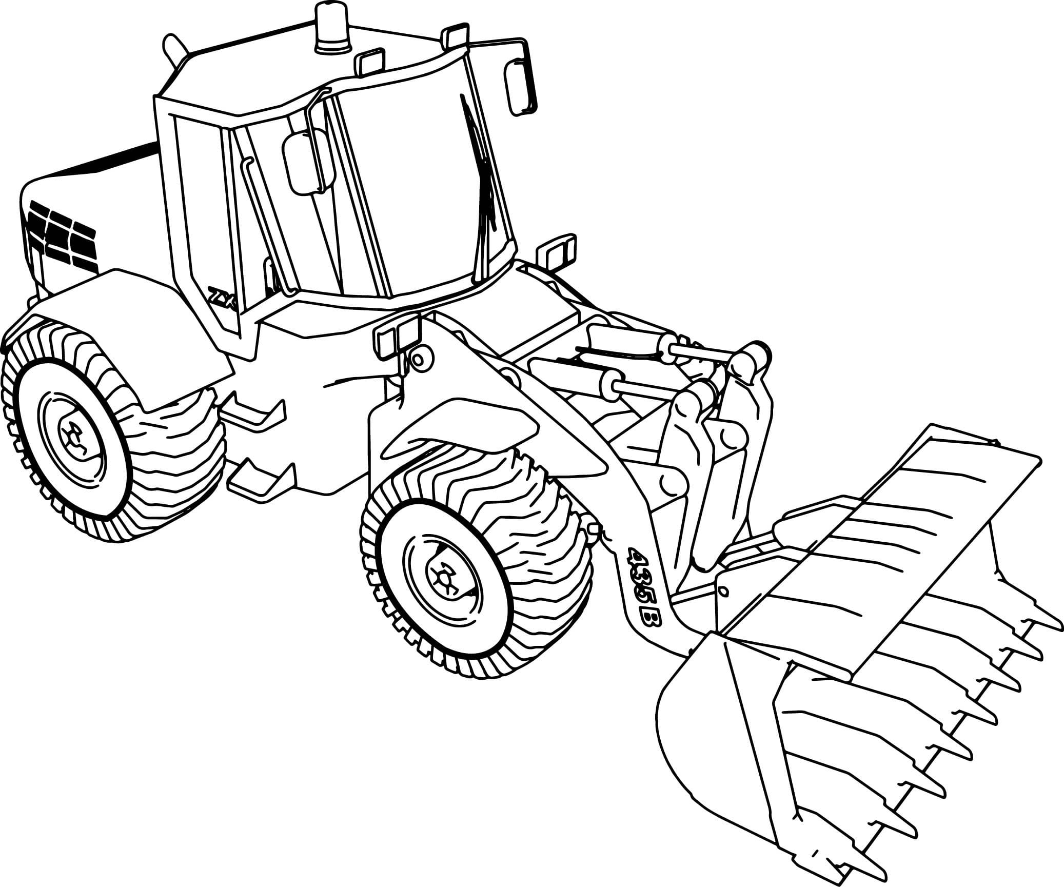 Coloring page Tractor Detailed tractor for boys 9-10 years old