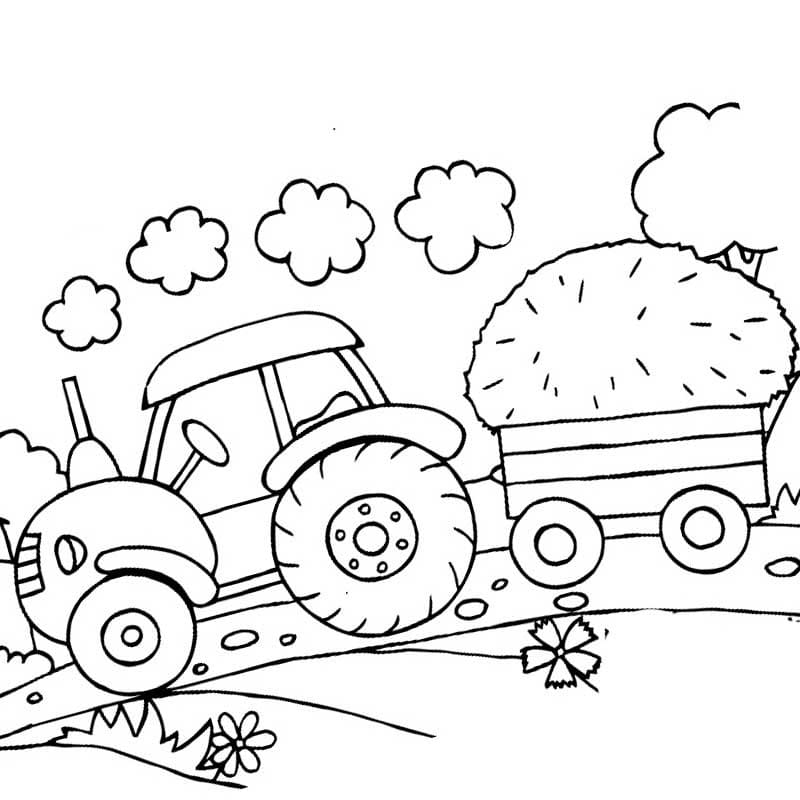 Coloring page Tractor Tractor for children