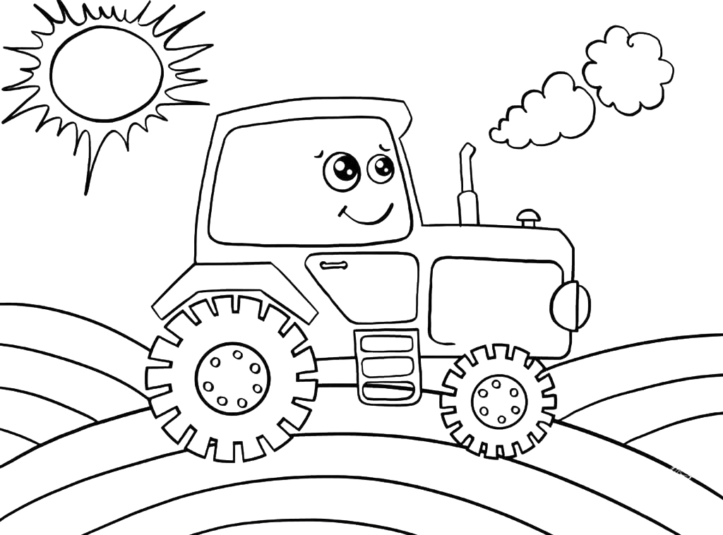 Coloring page Tractor Merry Tractor