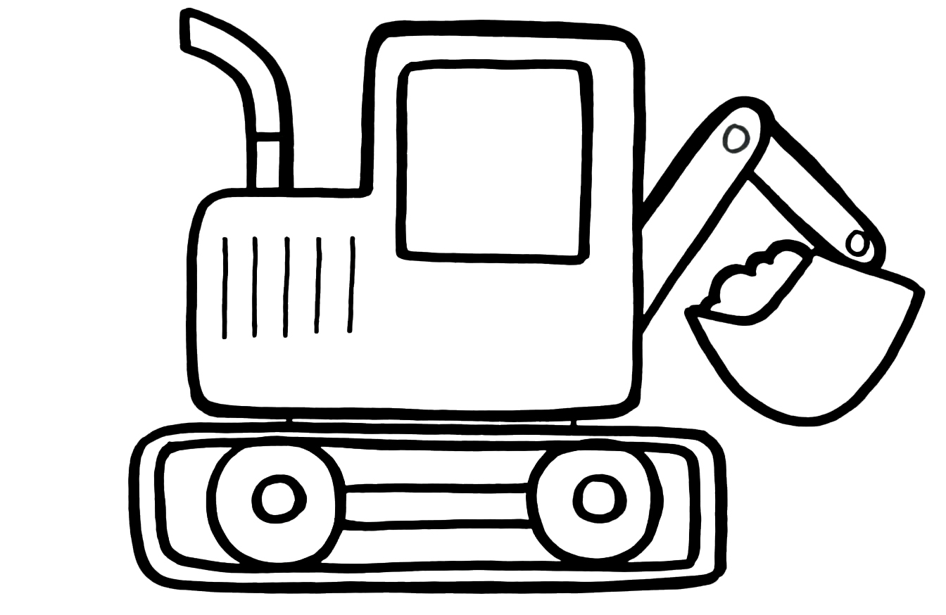 Coloring page Tractor Tractor on tracks for kids
