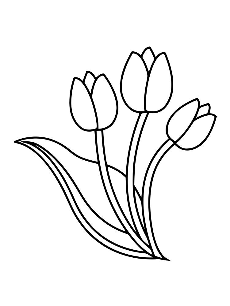 Coloring page Tulips Tulips for girls