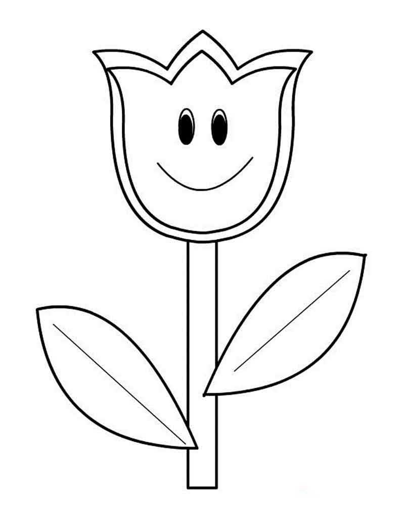 Ausmalbild Tulpen Lächelnde Tulpe