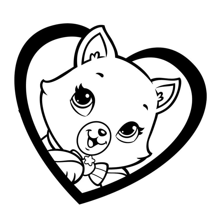 Coloring page Valentine's Day Kitty for Valentine's Day for girls