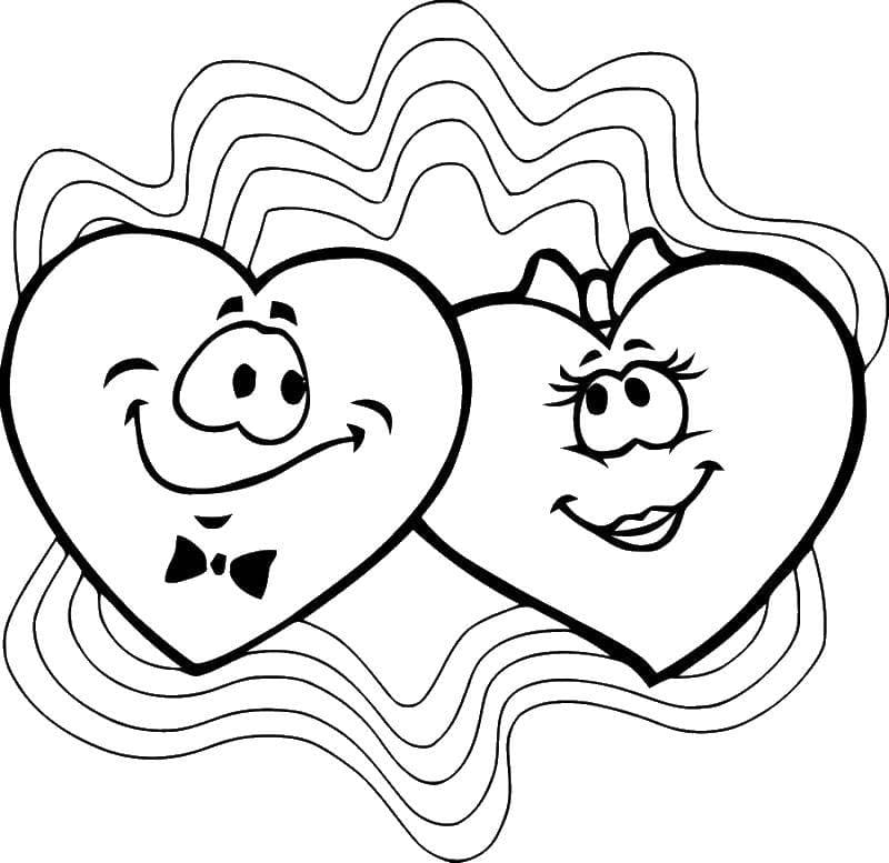 Coloring page Valentine's Day Hearts for Valentine's Day
