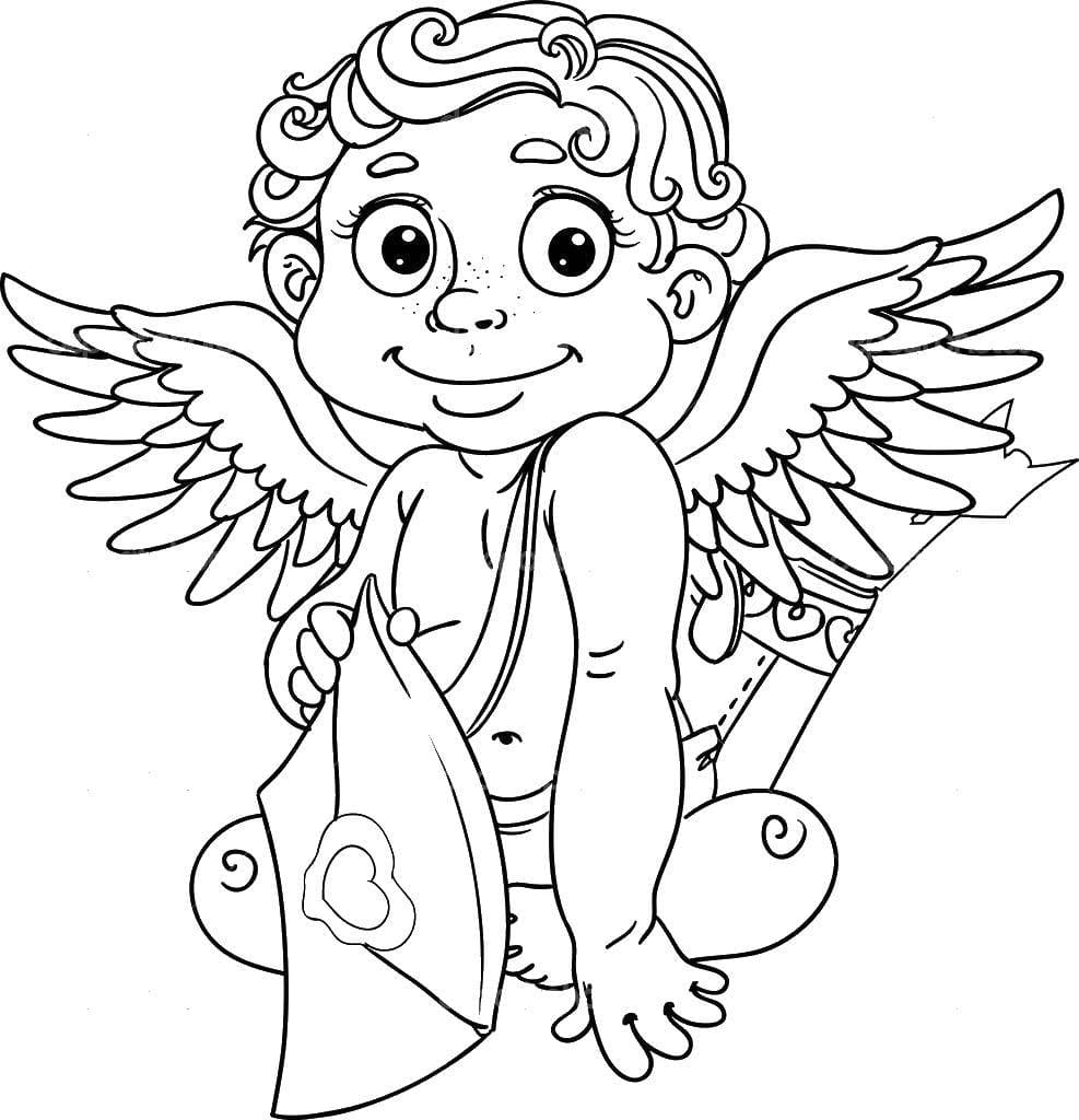 Coloring page Valentine's Day Cupid is the God of Love