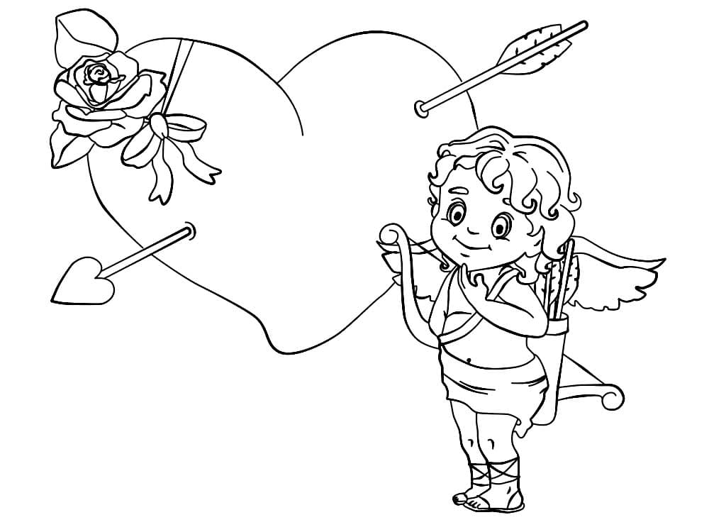 Coloring page Valentine's Day God of Love