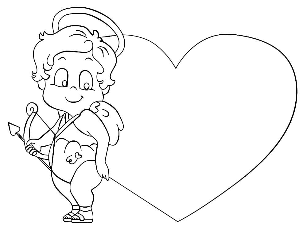 Coloring page Valentine's Day Cupid