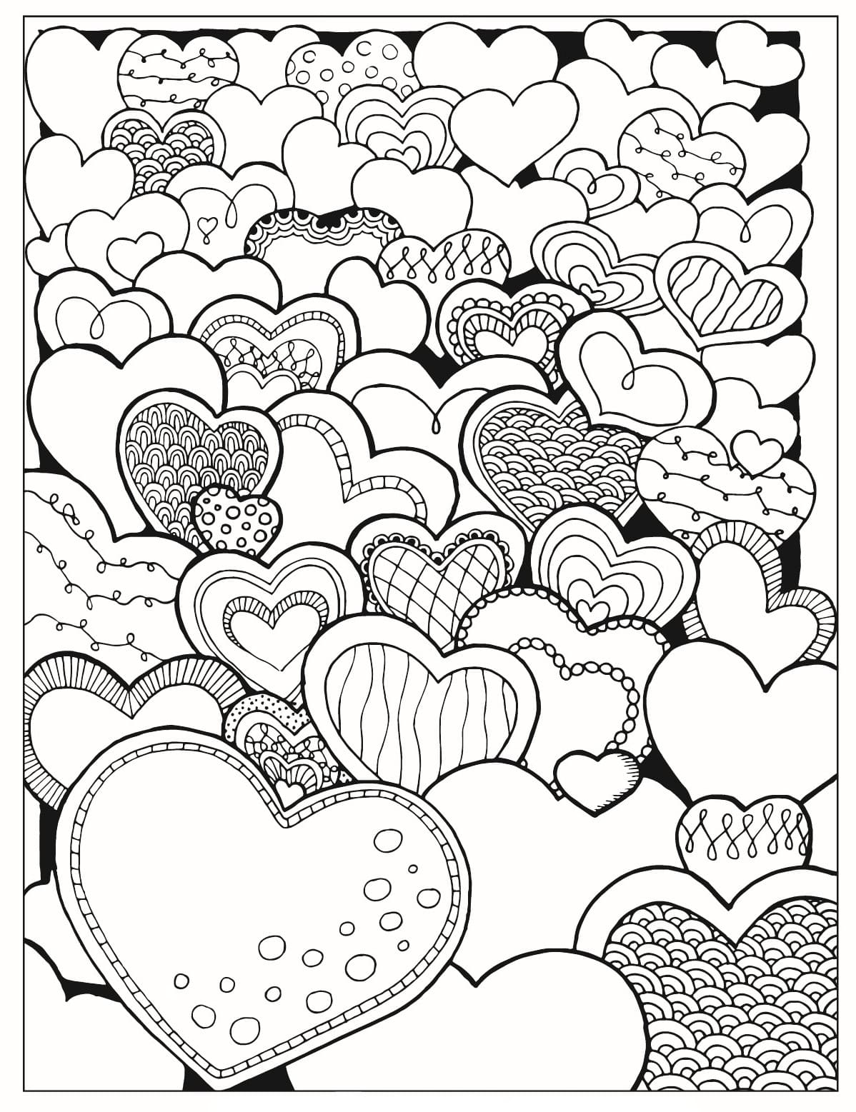 Coloring page Valentine's Day Hearts