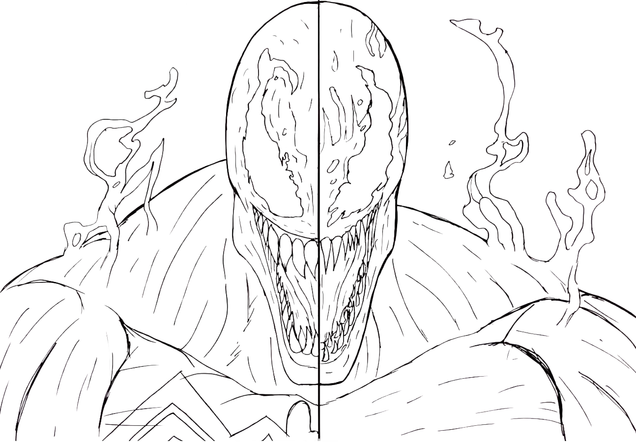 Ausmalbild Venom Venom und Carnage