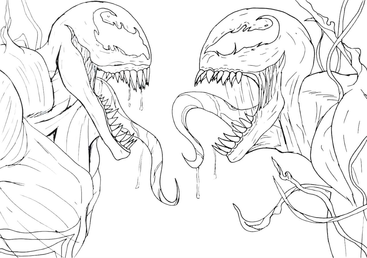 Coloring page Venom Venom vs Carnage