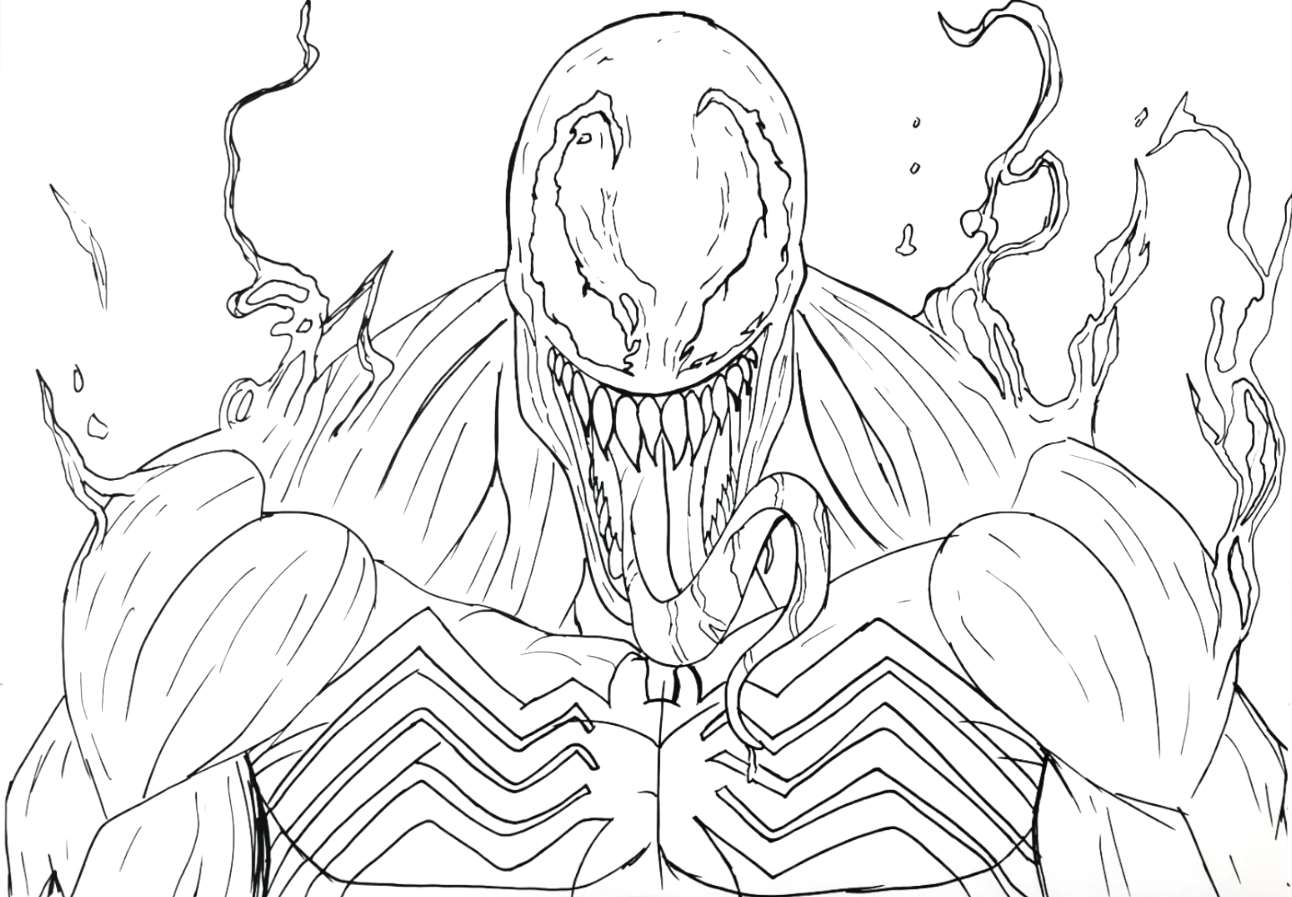 Coloring page Venom Detailed drawing of Venom