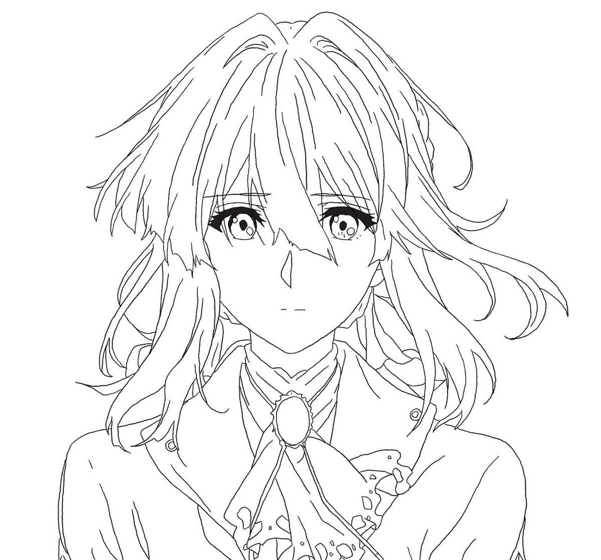 Coloring page Violet Evergarden Anime