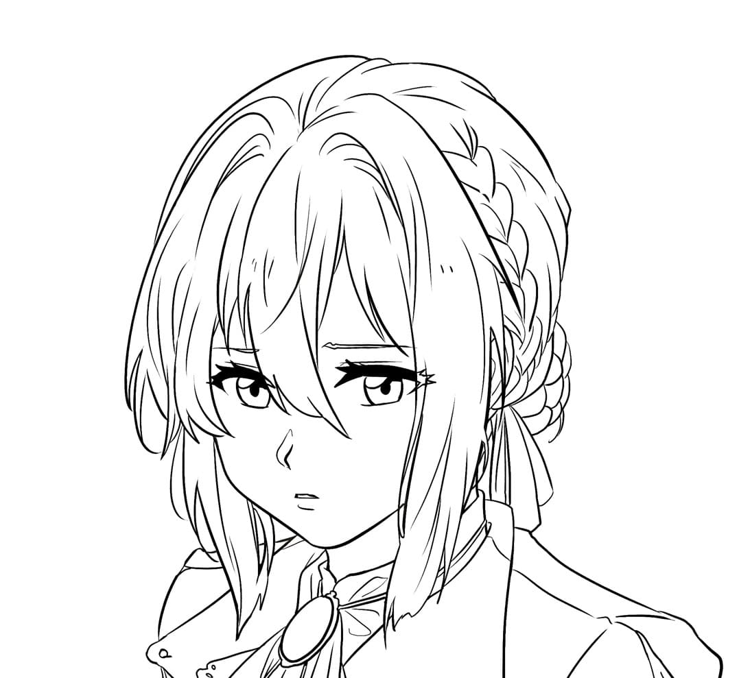 Coloring page Violet Evergarden Face