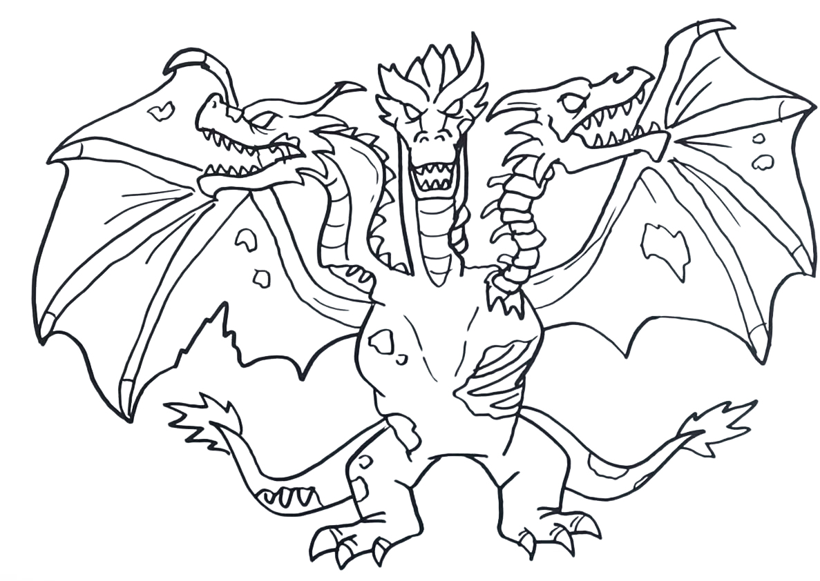 Coloring page Zombies Dragon