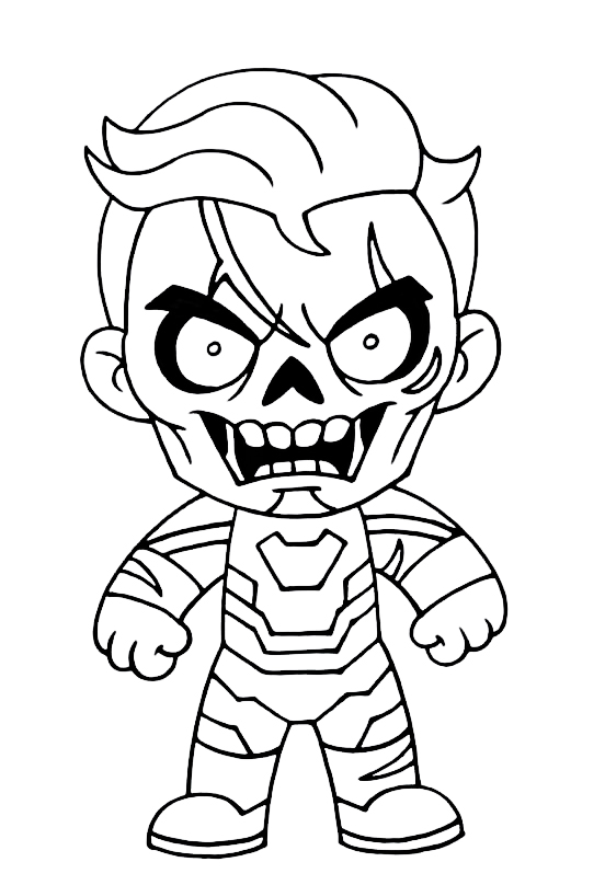 Coloring page Zombies Iron man