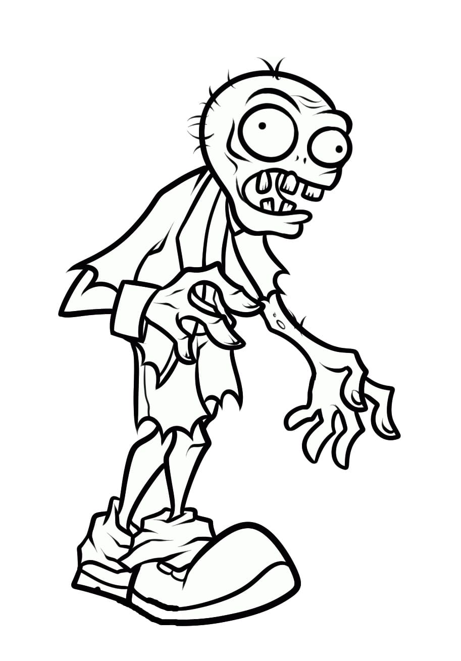 Ausmalbild Zombies Laufender Zombie