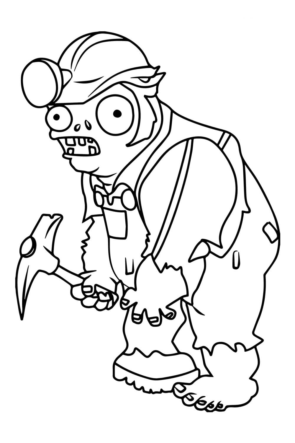 Coloring page Zombies Miner