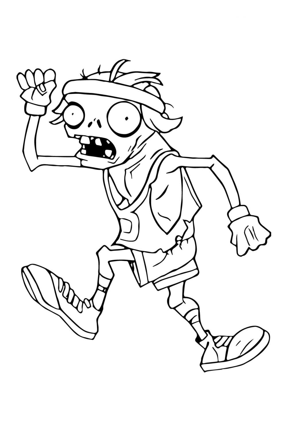 Coloring page Zombies Sportsman