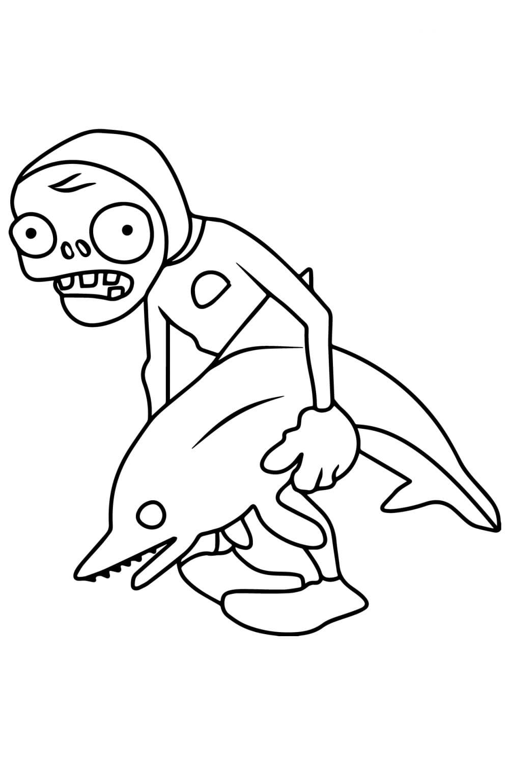 Coloring page Zombies Zombies and their prey