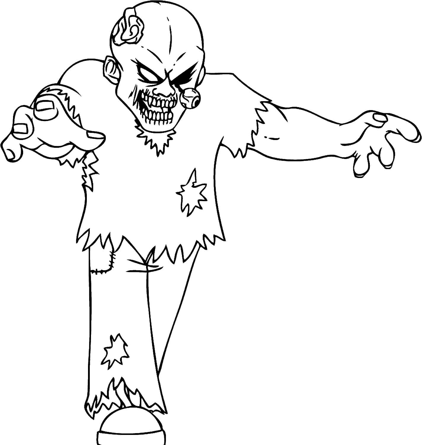 Coloring page Zombies A zombie without an eye