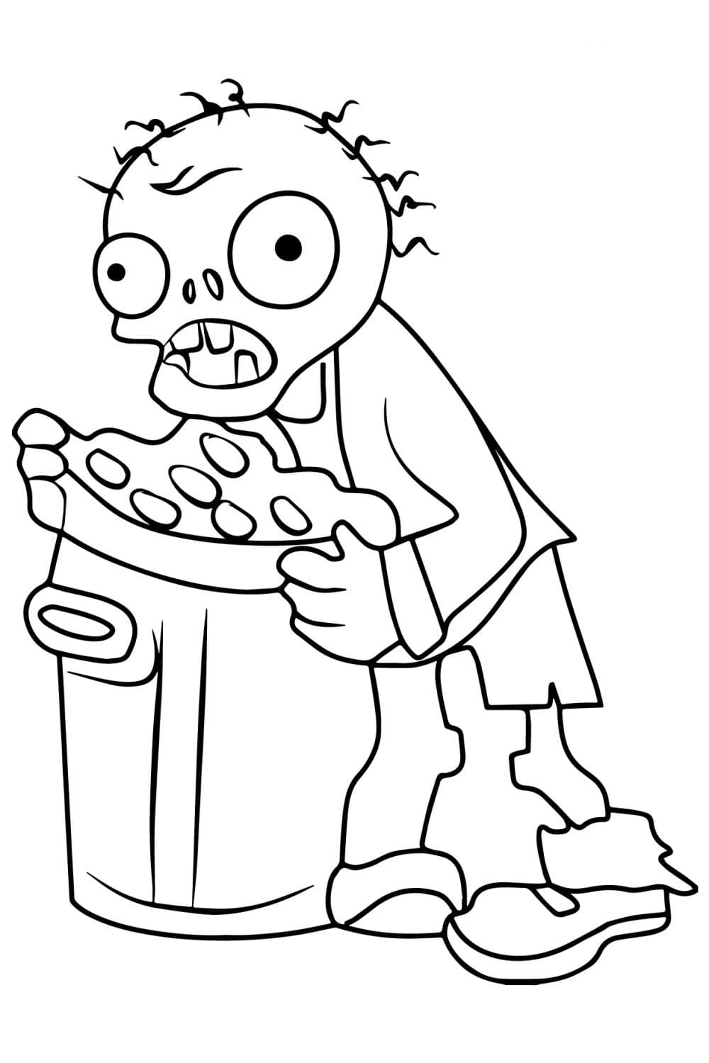 Coloring page Zombies Cleaner