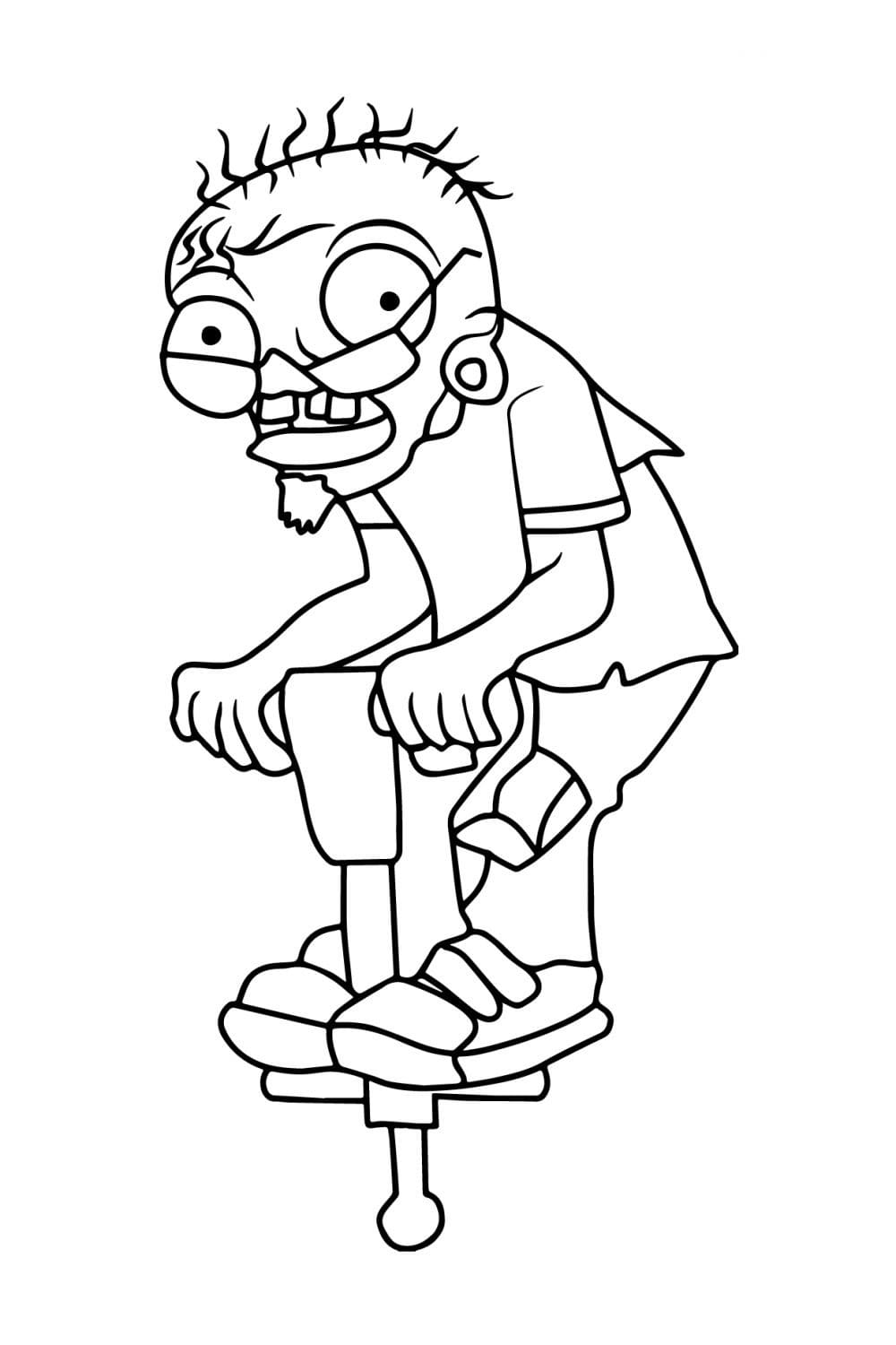 Coloring page Zombies Jumping Zombie