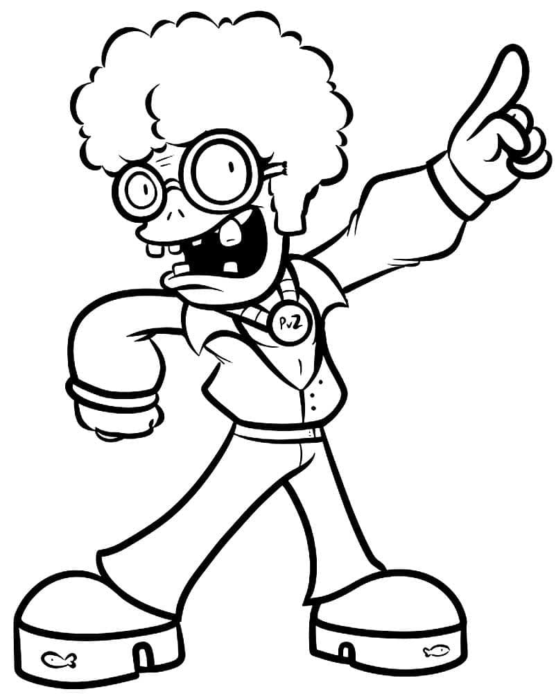 Coloring page Zombies The dancer