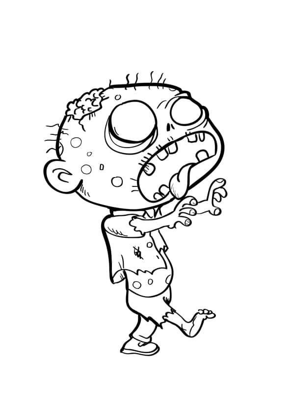 Ausmalbild Zombies Einfache Zombie-Zeichnung