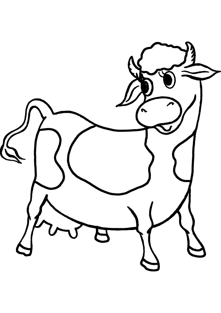 This cow can be painted in any color, for example, orange