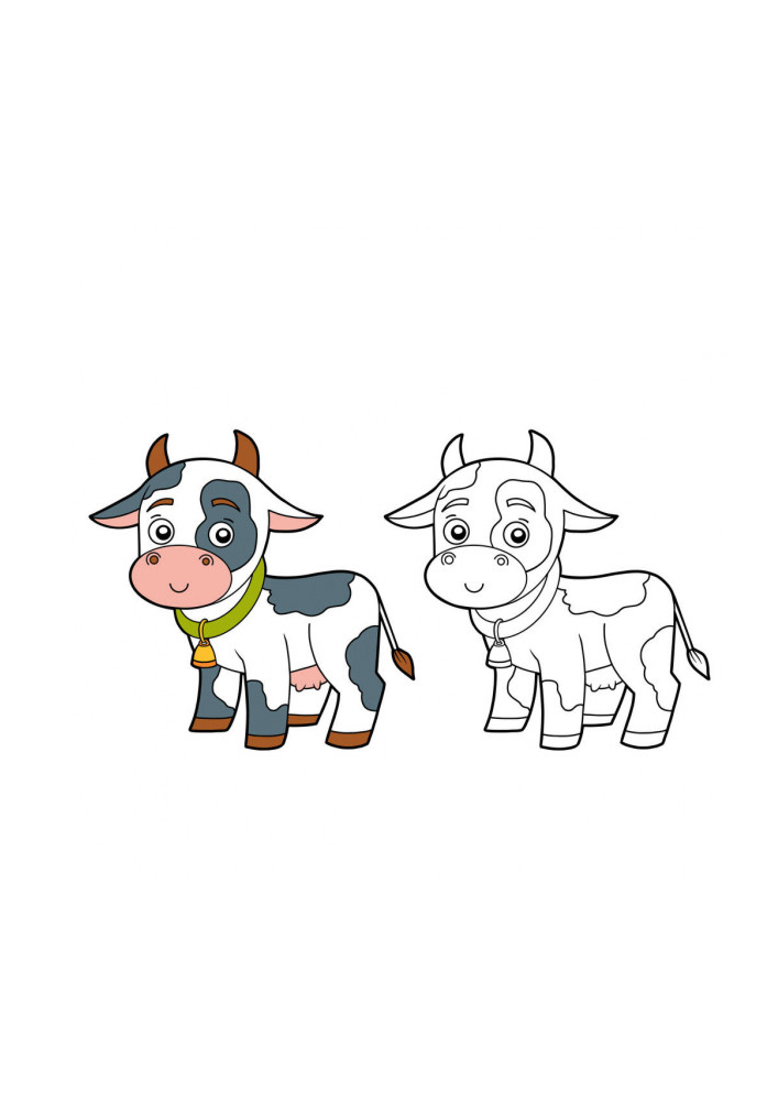 Calf-coloring book with a sample of coloring