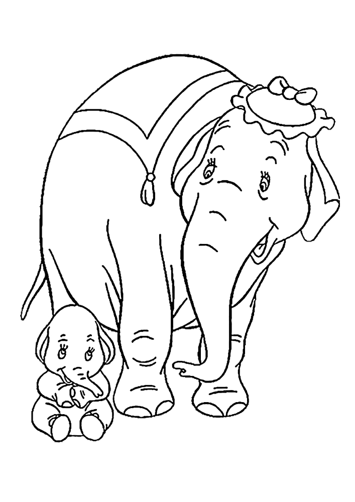 Äiti ja hänen pieni poikansa Dumbo.