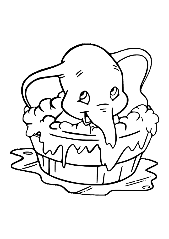 Dumbo washes-coloring book