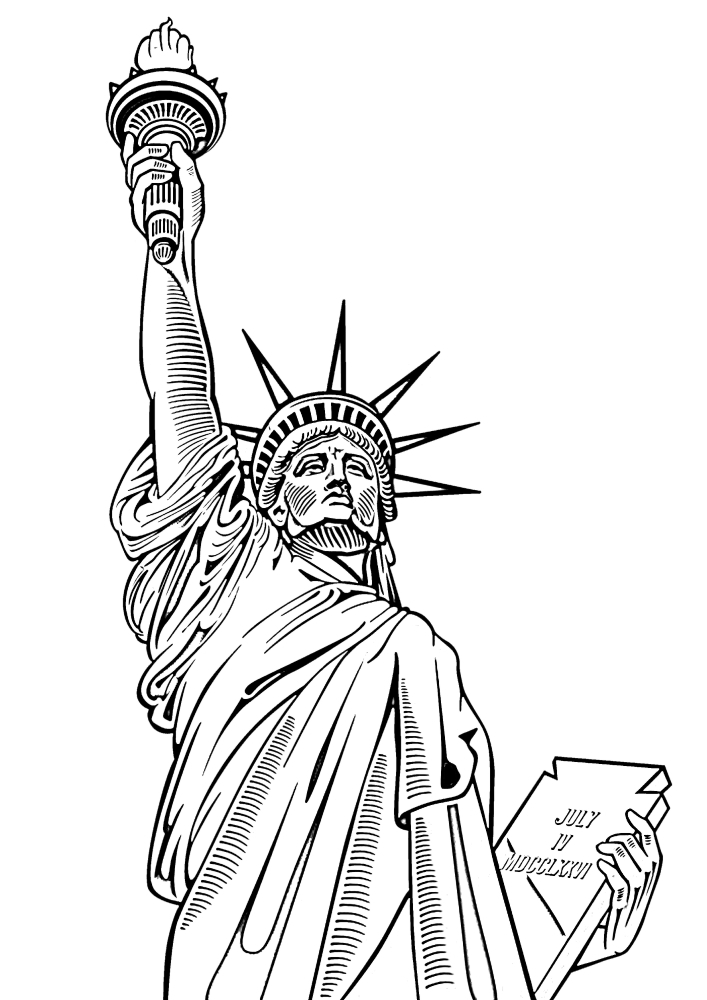 Estatua de la libertad-libro para colorear