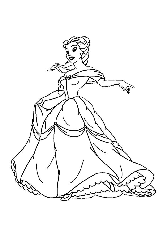 Belle is rehearsing a dance before the ball