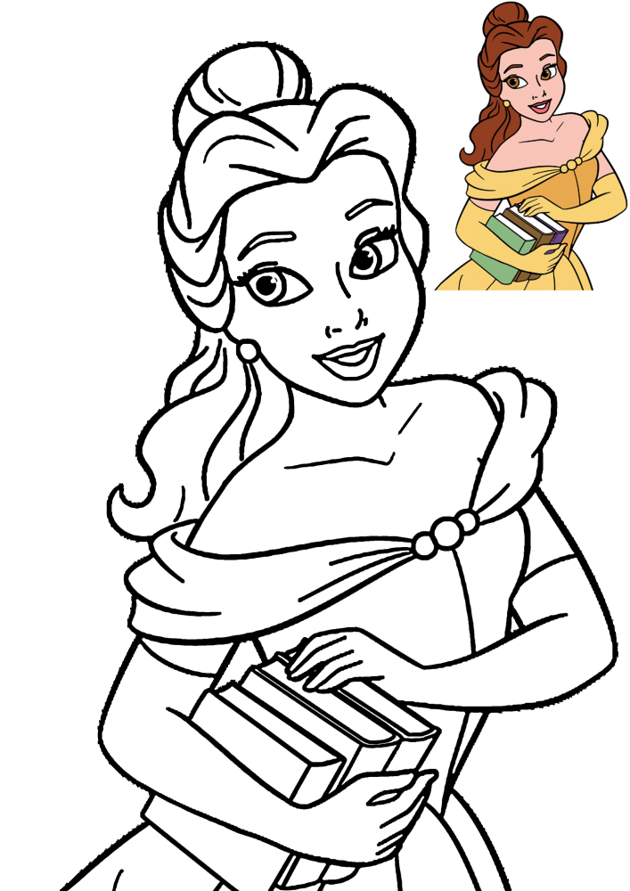 Belle with Coloring Books - Coloring book with a pattern of coloring